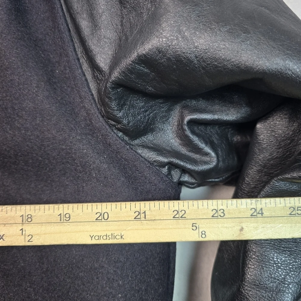 Vintage Holloway Chrysler Varsity Jacket Sz M Wool Leather Varsity Black USA 90s